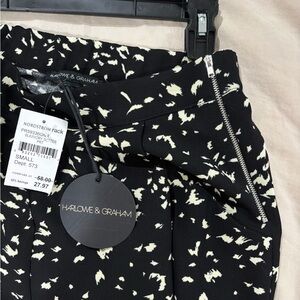 Harlowe & Graham Black and Cream Patterned Skirt